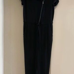 Armani Exchange Black Women's Jumpsuit with Front Zip and Drawstring size 0